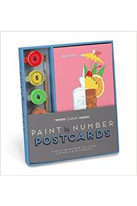 Knock Knock Cocktails Paint-by-Number Postcards Kit