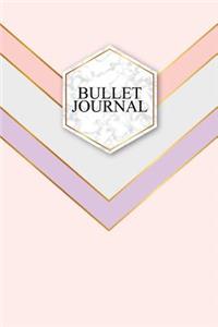 Bullet Journal: Marble + Gold Bullet Journal - 120-Page 1/4 Inch Dot Grid Notebook - 6 X 9 Marble & Gold Perfect Bound Softcover