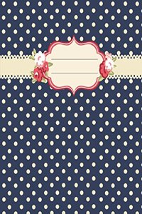Blue and Beige Polka Dotted With Ribbon Design Composition Notebook