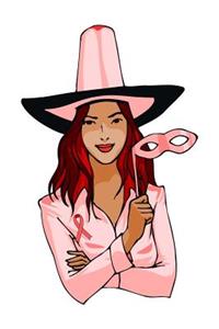 Pink Ribbon Halloween Witch