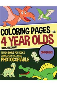 Coloring Pages for 4 Year Olds (Dinosaurs)