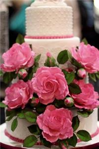 Wedding Cake with Pink Roses Journal