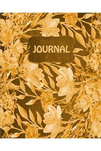 Chalkboard Watercolor Flowers Bullet Dot Grid Journal (Yellow)
