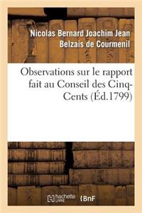 Observations Sur Le Rapport Fait Au Conseil Des Cinq-Cents