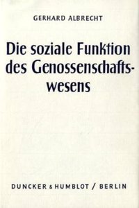 Die Soziale Funktion Des Genossenschaftswesens