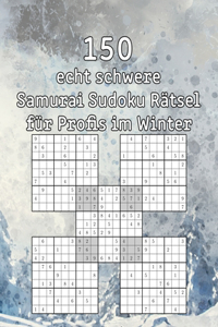 150 echt schwere Samurai Sudoku Rätsel für Profis im Winter