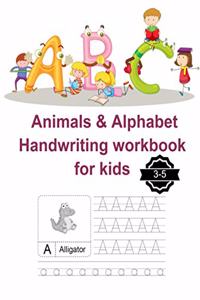 Animals & Alphabet handwriting workbook for kids
