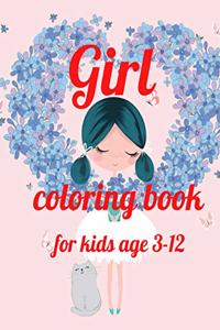 Girl coloring book for kids age 3-12
