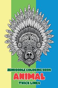 Zendoodle Coloring Book - Animal - Thick Lines