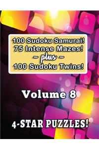 100 Sudoku Samurai! 75 Intense Mazes! plus 100 Sudoku Twins!: 4-Star Puzzles