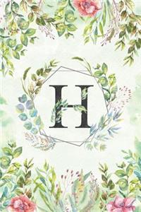 H - Monogrammed Floral Journal