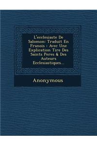L'Ecclesiaste de Salomon