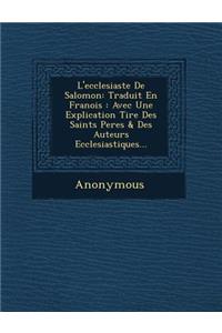 L'Ecclesiaste de Salomon