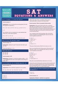 SAT Equations & Answers (Speedy Study Guide)