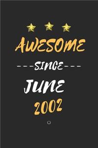 AWESOME Since June 2002 Notebook birthday Gift