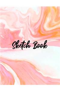 Sketch Book: Notebook for Drawing, Writing, Painting, Sketching or Doodling, 120 Pages, 8.5" x 11". Light Pink Marble Background Cover Sketchbook Blank Paper Dra