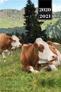 Cow Cattle Farming Farmer Week Planner Weekly Organizer Calendar 2020 / 2021 - Alpine Mountains