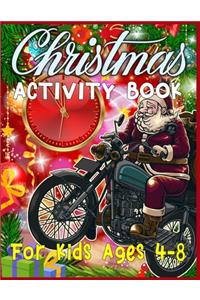 Christmas Activity Book For Kids Ages 4-8