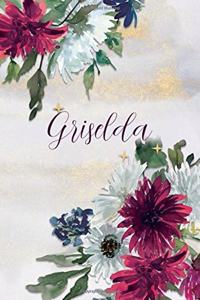 Griselda: Personalized Journal Gift Idea for Women (Burgundy and White Mums)