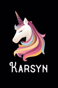 Karsyn: Personalized Custom Name Unicorn Themed Monthly 2020 Planner (Calendar, To Do List, Monthly Budget, Grocery List, Yearly Financial Goals) Gift for G