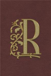 Journal: Gold R Initial Design Cover / Blank Journal / Sketch / Drawing Book - 6" X 9" Paper - Unlined Notebook / Diary - 100 Pages