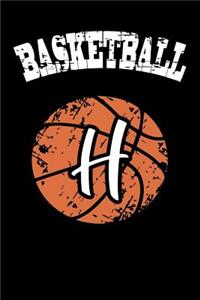 H Monogram Initial Basketball Journal