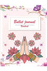 Bullet Journal Notebook: Pretty Pink Flowers, Daily Notebook to Write in Bullet Dots & Dot Grid Paper 120 Pages 8.5