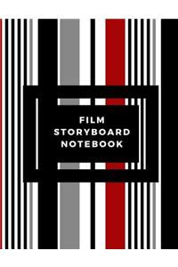 Film Storyboard Notebook: Film Notebook Clapperboard and Frame Sketchbook Template Panel Pages for Storytelling Story Drawing & 4 Frames Per Page Layouts for Professional, Fi