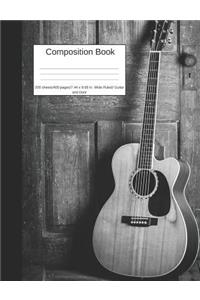 Composition Book 200 Sheets/400 Pages/7.44 X 9.69 In. Wide Ruled/ Guitar and Door