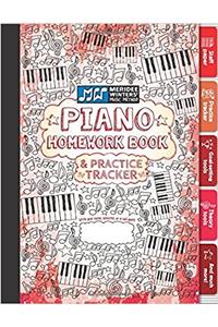 Piano Homework Book and Practice Tracker: Red (8.5x11) (76 Pages)