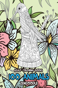 Adult Coloring Books Zendoodle - 100 Animals