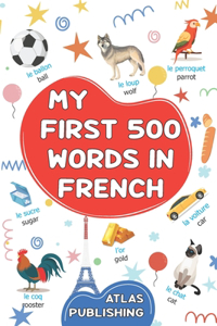 My first bilingual French English picture book: 500 words in the French language - A visual dictionary with illustrated words on everyday themes - Learn French vocabulary for kids and beginner adu