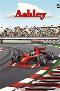 Ashley: Racecar Blank Comic Book Notebook Journal Book 120 Pages 6x9