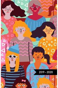 2019 - 2020: 18 Month Agenda / Academic Planner from JULY 2019 through DECEMBER 2020 with yearly overviews, monthly & weekly layouts, schedule... / People in a C