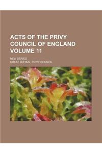 Acts of the Privy Council of England Volume 11; New Series