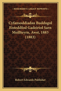 Cyfansoddiadau Buddugol Eisteddfod Gadeiriol Sarn Meillteyrn, Awst, 1883 (1883)