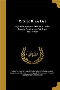 Official Prize List