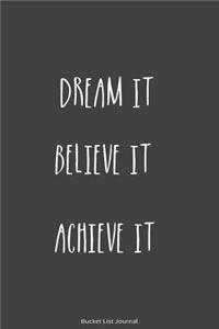 Bucket List Journal