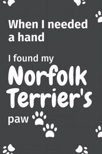 When I needed a hand, I found my Norfolk Terrier's paw