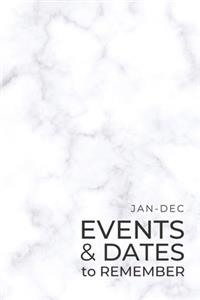 JAN-DEC Events & Dates to Remember