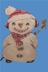 Notizbuch Schneemann mit Schal und Mütze