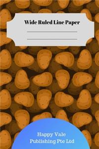 Cute Potato Wide Ruled Line Paper
