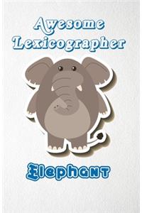 Awesome Lexicographer Elephant A5 Lined Notebook 110 Pages