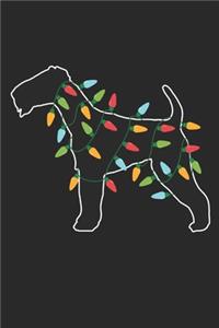 Terrier with Christmas Lights - Christmas Notebook - Terrier Diary - Dog Journal - Christmas Gift for Dog Lover