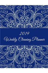 2019 Weekly Cleaning Planner: Blue Book Mandala, 2019 Weekly Cleaning Checklist, Household Chores List, Cleaning Routine Weekly Cleaning Checklist 8.5