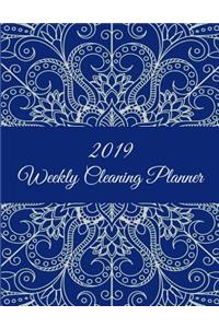 2019 Weekly Cleaning Planner: Blue Book Mandala, 2019 Weekly Cleaning Checklist, Household Chores List, Cleaning Routine Weekly Cleaning Checklist 8.5