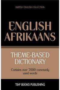 Theme-based dictionary British English-Afrikaans - 7000 words