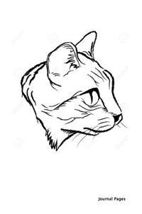 Journal Pages - Cat Sketch (Decorative Notebook)(Unruled)