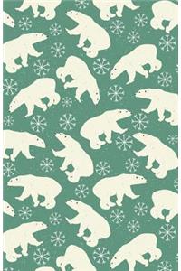 Bullet Journal Polar Bears in Snow Winter Pattern - Green
