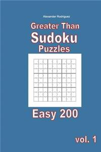 Greater Than Sudoku Puzzles - Easy 200 vol. 1